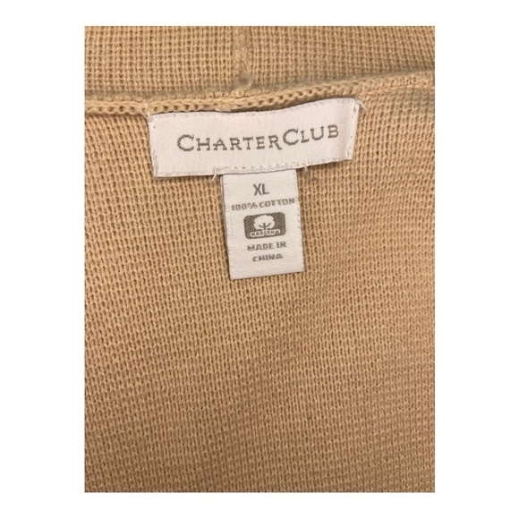 CHARTER CLUB® Womens long sleeve long open cardigan, 100% cotton, size XL - Picture 6 of 10
